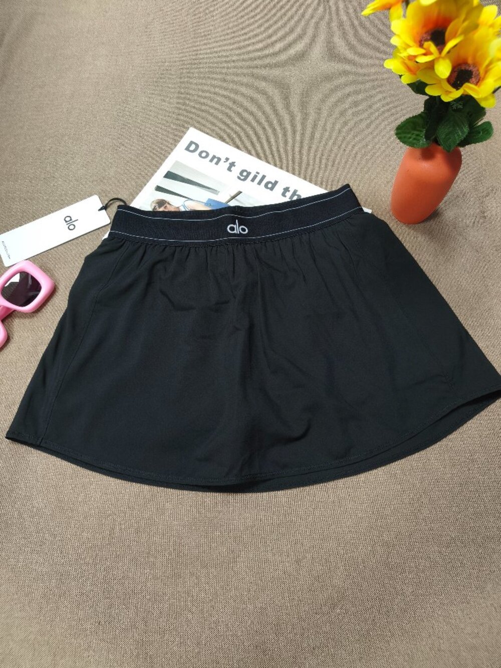 Summer Athleisure Look⏩NWT Black Alo Yoga Tennis Mini Skirt🤩Best choice - Picture 2 of 7